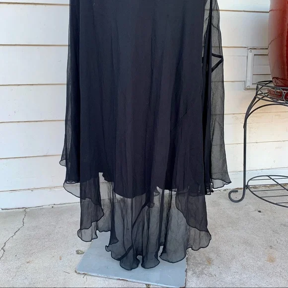 Vintage Betsey Johnson 90s 2000 100% silk Maxi midi dress embroidered low back - Picture 7 of 13